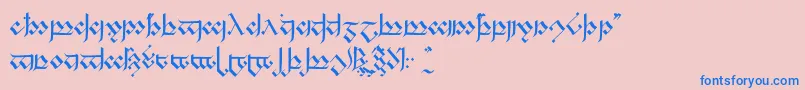 フォントTengwandagothic – ピンクの背景に青い文字