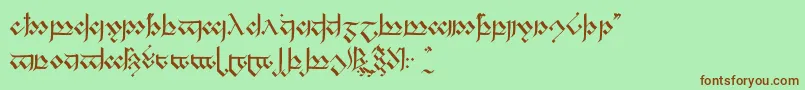 Tengwandagothic Font – Brown Fonts on Green Background