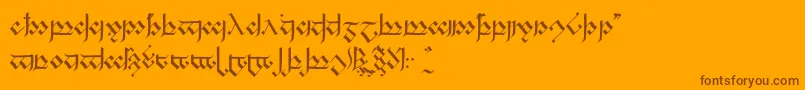 Tengwandagothic Font – Brown Fonts on Orange Background