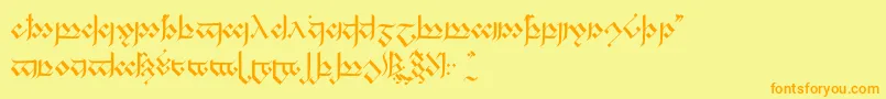 Tengwandagothic Font – Orange Fonts on Yellow Background