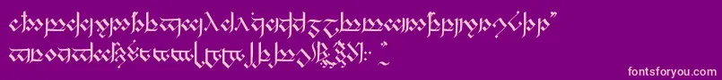 Tengwandagothic Font – Pink Fonts on Purple Background