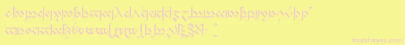 Tengwandagothic Font – Pink Fonts on Yellow Background