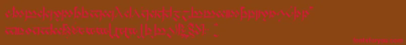 Tengwandagothic-Schriftart – Rote Schriften auf braunem Hintergrund