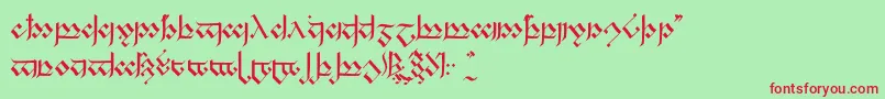 Tengwandagothic Font – Red Fonts on Green Background