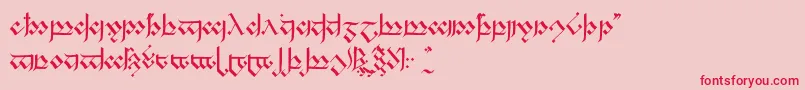 Tengwandagothic Font – Red Fonts on Pink Background