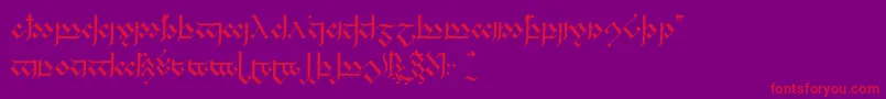 Tengwandagothic Font – Red Fonts on Purple Background