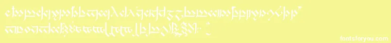 フォントTengwandagothic – 黄色い背景に白い文字