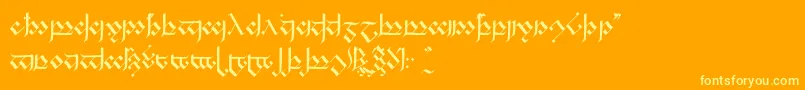 Подробнее о шрифте Tengwandagothic Шрифт Tengwandagothic – жёлтые шрифты на оранжевом фоне