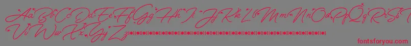 Anggrek   Script Font Demo-Schriftart – Rote Schriften auf grauem Hintergrund