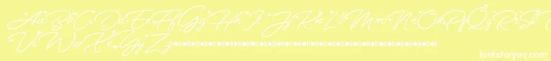 Anggrek   Script Font Demo Font – White Fonts on Yellow Background