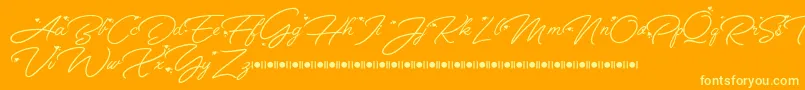 Anggrek   Script Font Demo-fontti – keltaiset fontit oranssilla taustalla