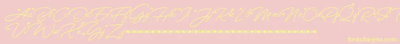 fuente Anggrek   Script Font Demo – Fuentes Amarillas Sobre Fondo Rosa