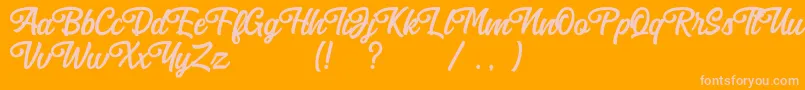 Anghones Font – Pink Fonts on Orange Background