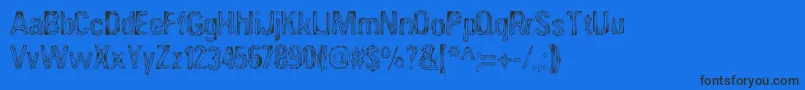 フォントANGIA    – 黒い文字の青い背景