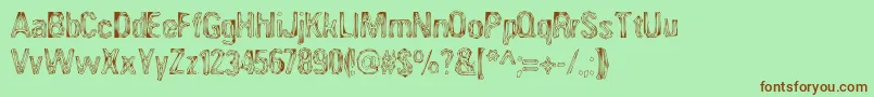 ANGIA    Font – Brown Fonts on Green Background