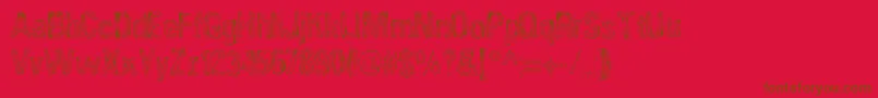 ANGIA   -Schriftart – Braune Schriften auf rotem Hintergrund