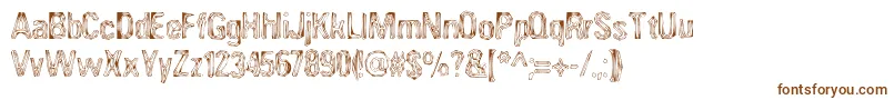 ANGIA   -fontti – ruskeat fontit valkoisella taustalla