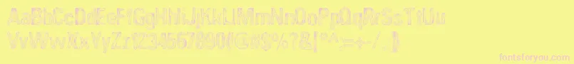 ANGIA   -fontti – vaaleanpunaiset fontit keltaisella taustalla