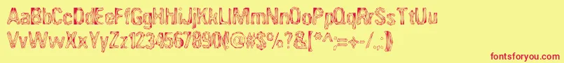 ANGIA    Font – Red Fonts on Yellow Background