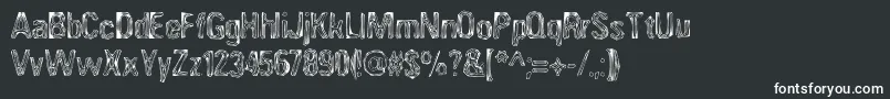 ANGIA   -fontti – valkoiset fontit mustalla taustalla