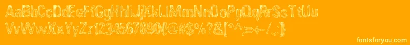 ANGIA    Font – Yellow Fonts on Orange Background