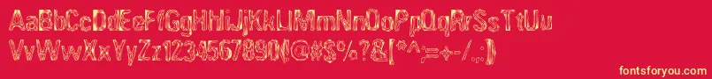 ANGIA    Font – Yellow Fonts on Red Background