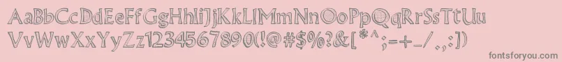 Czcionka Angie in Love – szare czcionki na różowym tle