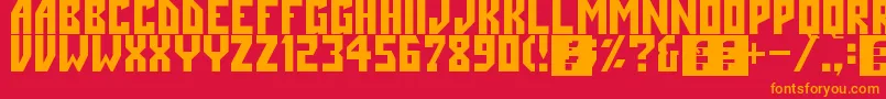 フォントAngle – 赤い背景にオレンジの文字