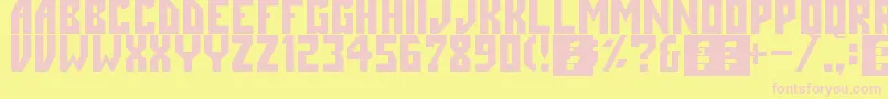 Angle Font – Pink Fonts on Yellow Background