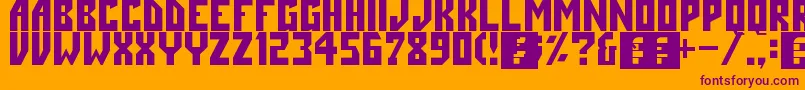 Angle-Schriftart – Violette Schriften auf orangefarbenem Hintergrund