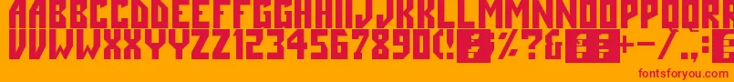 Angle-Schriftart – Rote Schriften auf orangefarbenem Hintergrund