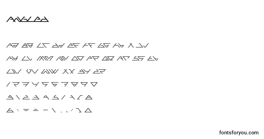 Schriftart ANGLED   (119645) – Alphabet, Zahlen, spezielle Symbole