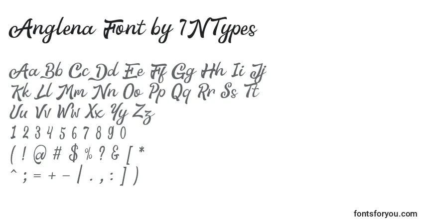 A fonte Anglena Font by 7NTypes – alfabeto, números, caracteres especiais