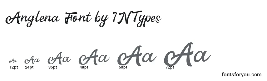 Größen der Schriftart Anglena Font by 7NTypes