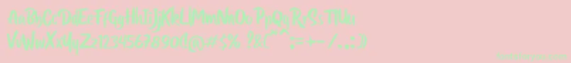 Anglice Font – Green Fonts on Pink Background