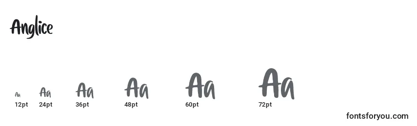 Anglice Font Sizes