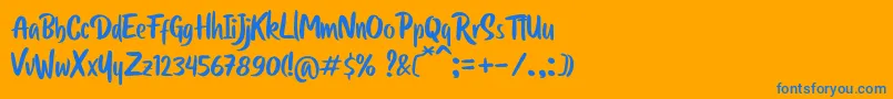 Anglice Font – Blue Fonts on Orange Background