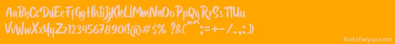 Anglice Font – Pink Fonts on Orange Background