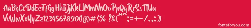 Anglice Font – Pink Fonts on Red Background