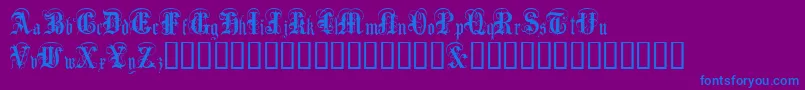 Anglo Text-Schriftart – Blaue Schriften auf violettem Hintergrund