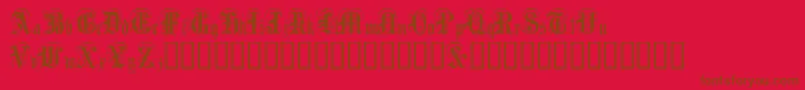 フォントAnglo Text – 赤い背景に茶色の文字