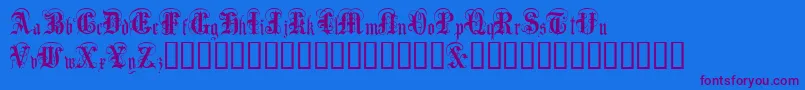 Anglo Text-Schriftart – Violette Schriften auf blauem Hintergrund