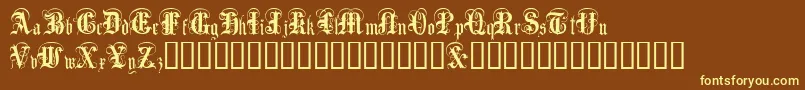 Шрифт Anglo Text – жёлтые шрифты на коричневом фоне