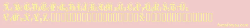 Fonte Anglo Text – fontes amarelas em um fundo rosa