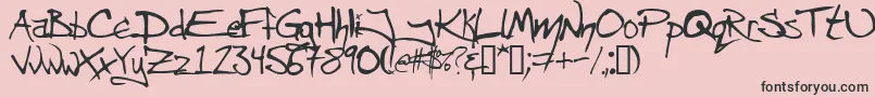 ANGRC   -Schriftart – Schwarze Schriften auf rosa Hintergrund