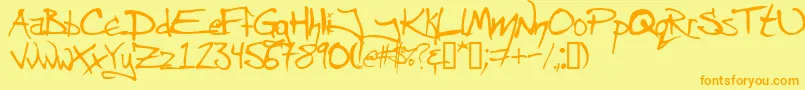 ANGRC    Font – Orange Fonts on Yellow Background