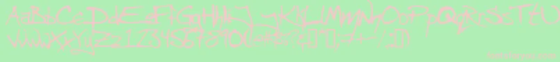 Czcionka ANGRC    – różowe czcionki na zielonym tle