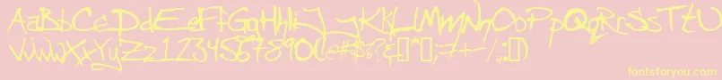Шрифт ANGRC    – жёлтые шрифты на розовом фоне