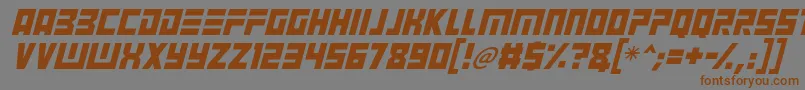 Angry Android Italic Font – Brown Fonts on Gray Background