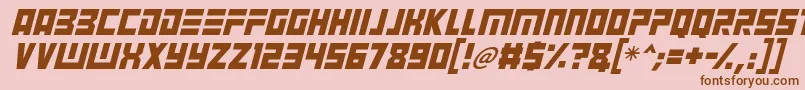 Angry Android Italic Font – Brown Fonts on Pink Background